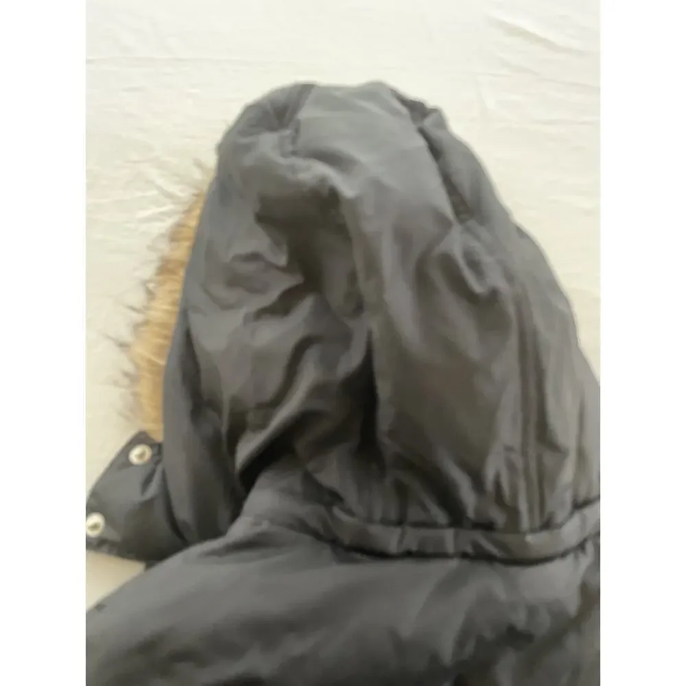 Michael Kors Black Down Filled Faux Fur Hood Size S/P Jacket